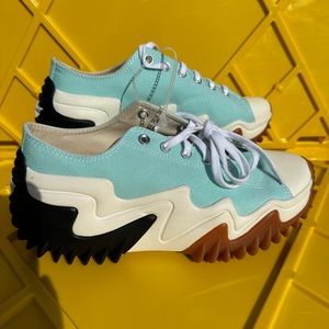 New Converse Run Star Motion Low Platform Water Droplets Green Sneakers